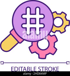 Promo optimization by tag RGB color icon Stock Vector