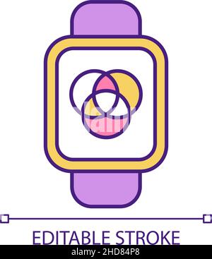 Smartwatch RGB color icon Stock Vector