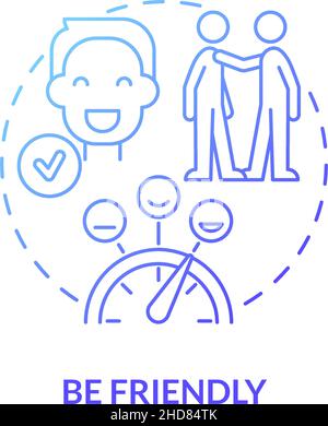 Be friendly blue gradient concept icon Stock Vector