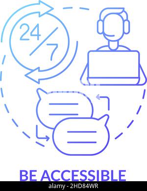 Be accessible blue gradient concept icon Stock Vector