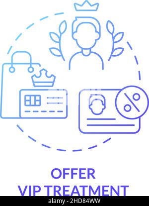 Offer vip treatment blue gradient concept icon Stock Vector