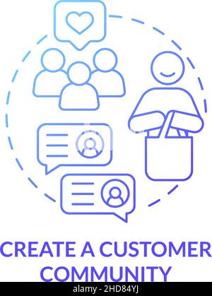 Create customer community blue gradient concept icon Stock Vector