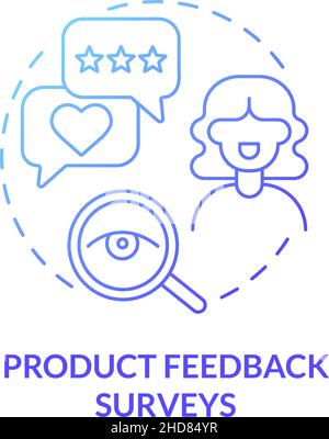 Product feedback survey blue gradient concept icon Stock Vector