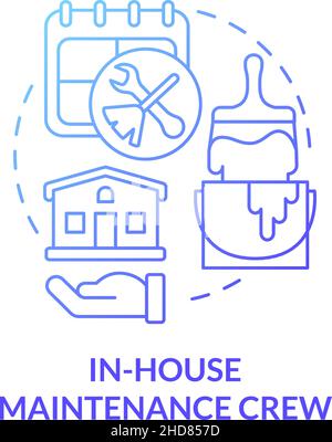 In-house maintenance crew blue gradient concept icon Stock Vector