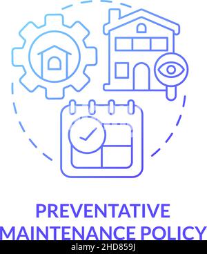 Preventative maintenance policy blue gradient concept icon Stock Vector