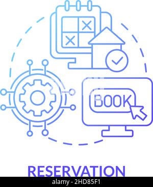 Reservation blue gradient concept icon Stock Vector