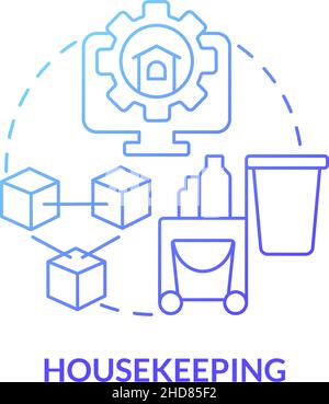 Housekeeping blue gradient concept icon Stock Vector