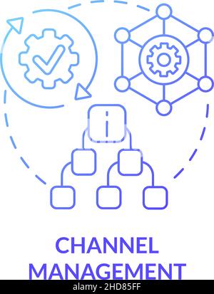 Channel management blue gradient concept icon Stock Vector