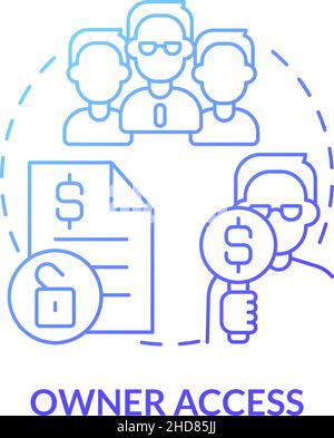 Owner access blue gradient concept icon Stock Vector
