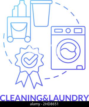 Cleaning and laundry blue gradient concept icon Stock Vector