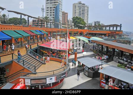 cityscape, Larcomar mall, Miraflores,, Lima,, Peru Stock Photo