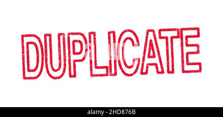 Vector illustration of the word Duplicate in red ink stamp Stock Vector