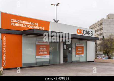 Palma de Mallorca, Spain; january 02 2022: Headquarters of the car rental company Okcars, in the city of Palma de Mallorca, Spain Stock Photo