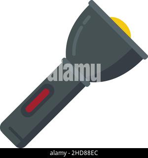 Policeman flashlight icon. Flat illustration of policeman flashlight vector icon isolated on white background Stock Vector