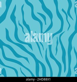 blue square-shaped background with blue tiger print stripes like a tiger Stock Vector