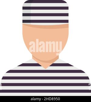 Prison man icon. Flat illustration of prison man vector icon isolated on white background Stock Vector