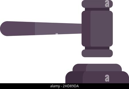 Judge gavel icon. Flat illustration of judge gavel vector icon isolated on white background Stock Vector