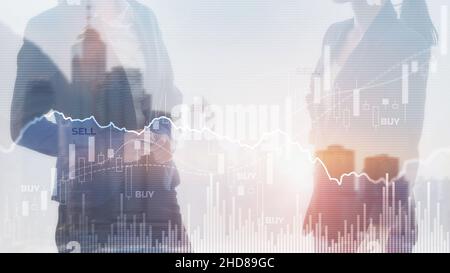 Abstract financial graph office building background, financial and ...