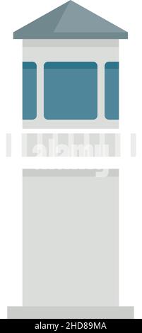 Prison guard tower icon. Flat illustration of prison guard tower vector icon isolated on white background Stock Vector
