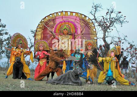 image of chhau dance programme at purulia Stock Photo