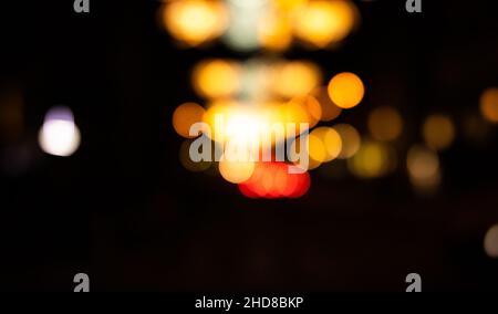 Blurry lights on Barcelona's streets Stock Photo