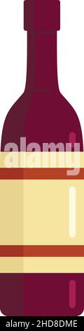 Quality wine bottle icon. Flat illustration of quality wine bottle vector icon isolated on white background Stock Vector