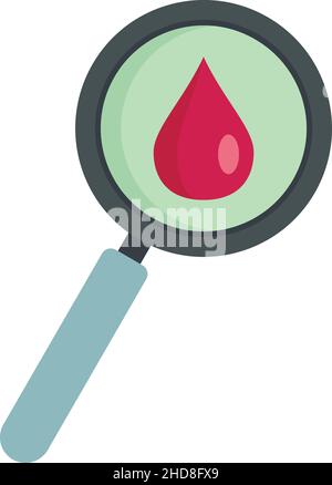 Wine drop magnifier icon. Flat illustration of wine drop magnifier ...
