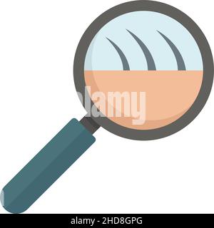 Hair removal magnifier icon. Flat illustration of hair removal magnifier vector icon isolated on white background Stock Vector