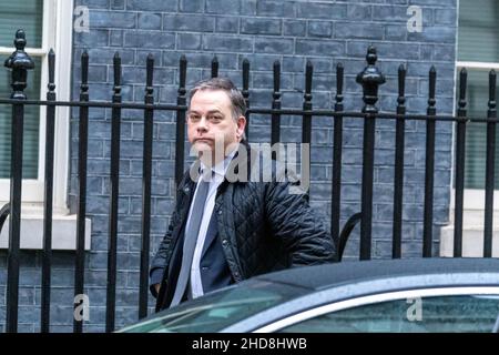 London, UK. 04th Jan, 2022. London 4th January 2022 Nigel Adams, Minister of State (Cabinet Office), arrives in Downing Street, London. Credit: Ian Davidson/Alamy Live News Stock Photo