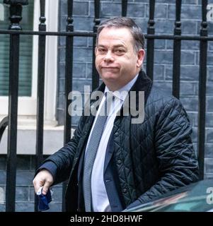 London, UK. 04th Jan, 2022. London 4th January 2022 Nigel Adams, Minister of State (Cabinet Office), arrives in Downing Street, London. Credit: Ian Davidson/Alamy Live News Stock Photo