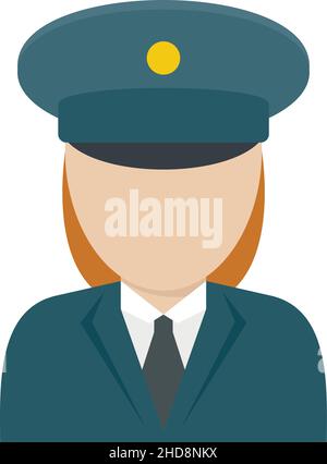 Woman electric train driver icon. Flat illustration of Woman electric train driver vector icon isolated on white background Stock Vector