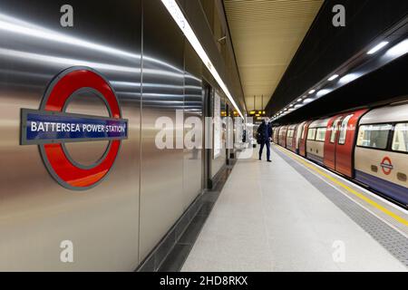 Battersea Power Station roundel and platform area Stock Photo