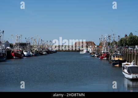 BÜSUM , GERMANY June 25, 2020 The port with fishing boats in Büsum Stock Photo