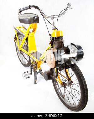 Antique Motorized Pedal Bike Stock Photo