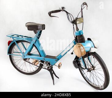 Antique Motorized Pedal Bike Stock Photo