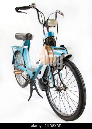 Antique Motorized Pedal Bike Stock Photo