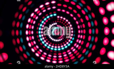 Colorful dance floor with several shining. Sound waves, Dance of lines and light. Rainbow spectrum of colors. Disco dancing and electronic music backg Stock Photo