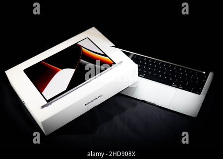 Brand New 2021 MacBook Pro 14' Stock Photo