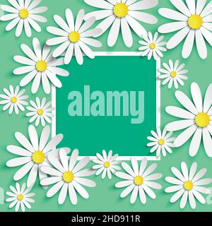 Elegant and cool daisy frame to put beautiful messages for mother's day, woman's day, valentine's day or sales advertising Stock Vector