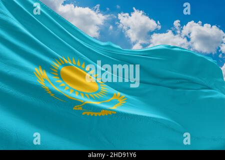 flag of kazakhstan Mass protests in Kazakhstan. flag of kazakhstan Stock Photo