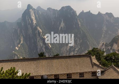 View from the peak of Hua Shan mountain in Shaanxi province, China Stock Photo