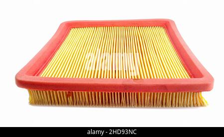 Car air filter isolated on white background. Stock Photo