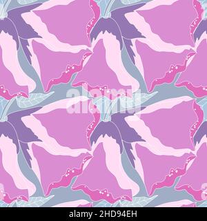 Floral seamless pattern with pink Eustoma flowers. Stock Vector