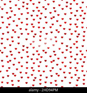 Red Heart Pattern Design on White Background Stock Vector