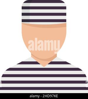 Prison man icon. Flat illustration of prison man vector icon isolated on white background Stock Vector
