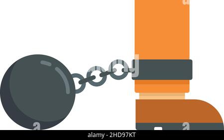 Prison metal ball icon. Flat illustration of prison metal ball vector icon isolated on white background Stock Vector