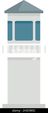 Prison guard tower icon. Flat illustration of prison guard tower vector icon isolated on white background Stock Vector