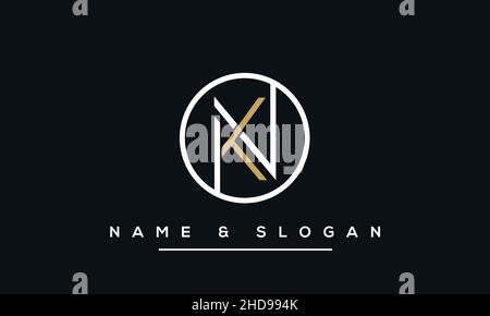 KN, NK Abstract Logo Monogram Stock Vector