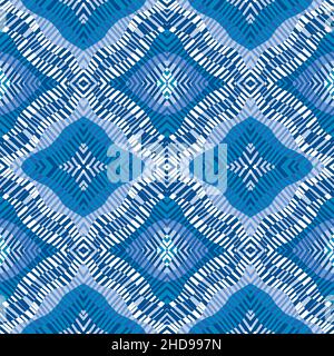 Blue striped pattern in geometrical shapes Stock Vector