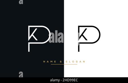 KP, PK, K, P Abstract Logo Monogram Template Stock Vector